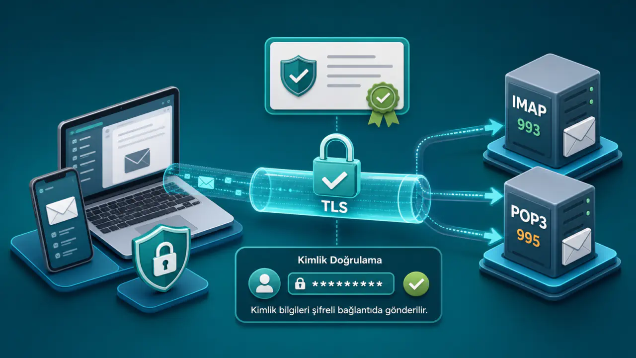 POP3 ve IMAP Güvenliği: TLS, Portlar ve Kimlik Doğrulama