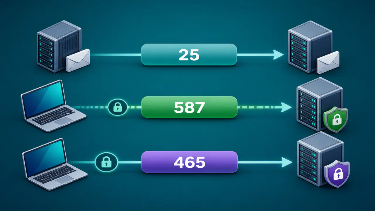 SMTP Portları 25, 465 ve 587: TLS ve Kullanım Farkları